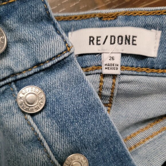 Re/Done Palazzo Mid-Rise Denim Jeans Womens 26 Classic Wide Leg Y2K 90s Grunge - Picture 5 of 9